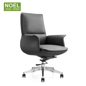 Kathie-M (Black) – Faux Leather Mid-Back Executive Office Chair